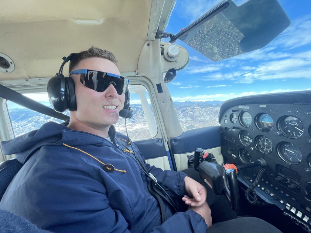 Student pilot on discovery flight